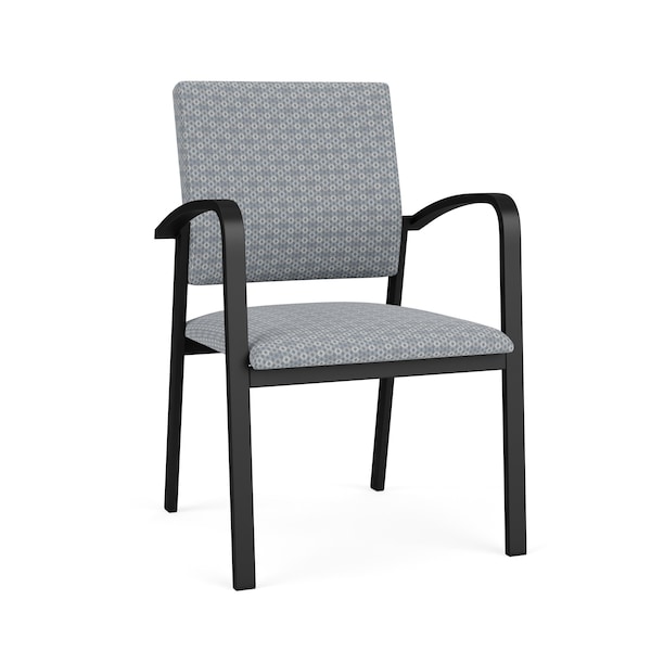 Lesro Newport Guest Chair Metal Frame, Black, RS Fog Upholstery NP1101 - main